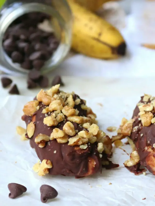 Barras de chocolate y banana saludables tipo Snickers